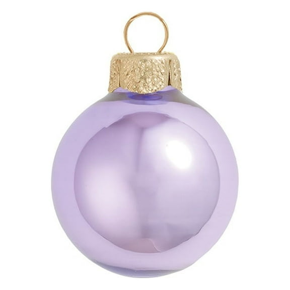 Whitehurst Pearl Glass Christmas Ball Ornaments - 4" (100mm) - Lavender Purple - 6ct