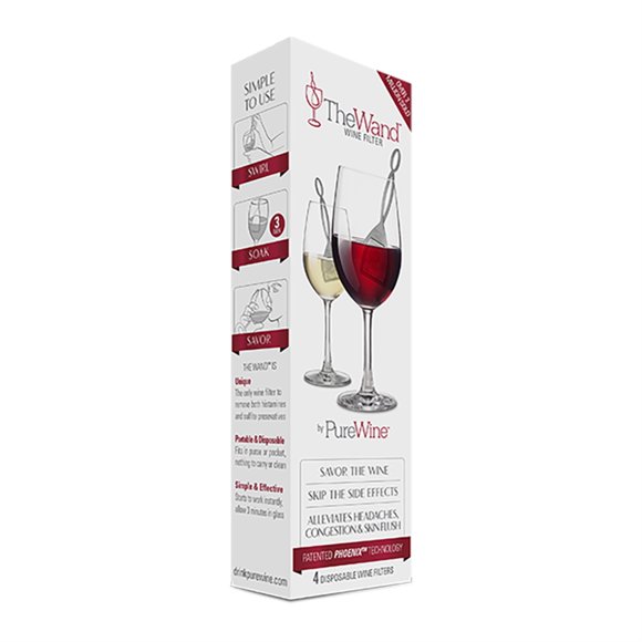 Purewine 6003171 The Wand Polypropylene Wine Filter, Silver