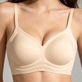 thumbnail image 2 of VISALY Women's Polka Dot Wireless Push Up Bra Comfort Support Bralette Wire Free Lifting Bra Full Coverage Supportive Bra Soft Full Support Everyday Wireless Seamless Lift Underwear Light Yellow Xl, 2 of 9