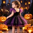 thumbnail image 4 of WOYY Girls Halloween Sleeveless Tulle Dress Square Neck Party Dress, Purple, Sizes 6M-3T, 4 of 6