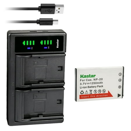 Kastar 1-Pack Battery and LTD2 USB Charger Replacement for Casio Exilim EX-M1 Exilim EX-M2 Exilim EX-M20 Exilim EX-S1 Exilim EX-S2 Exilim EX-S3 Exilim EX-S20 Exilim EX-S100 Exilim EX-S500