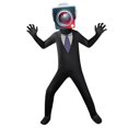 thumbnail image 1 of TIFFRY Skibidi Toilet Cosplay Costume , Cámara Man Horror Juego Figura Ropa , Cool Costumes Outfit Con Cubierta De La Cabeza Jumpsuit Boy, 1 of 4