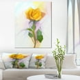 thumbnail image 1 of Design Art - Rose With Green Leaves Painting, 1 of 4
