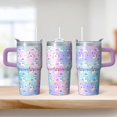 thumbnail image 2 of 20OZ Unicorn Themed Coffee Cup with Handle and Straw Double Wall Stainless Steel Insulated Travel Mug Tumbler Perfect Gifts for Women Mom Friends on Birthday Christmas Thanksgiving, 2 of 6