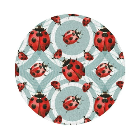 

Salouo Insects Print Round Coaster Drink Coasters Leather Bar Beer Beverage Coasters for Drinks Set of 4 for Tabletop Protection Coffee Table Decor