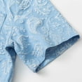 thumbnail image 6 of Fnnxeal Men Button Down Shirt Beach Casual Summer Collared Short Sleeve Hawaiian Light Blue Shirts for Men Size 2XL, 6 of 8