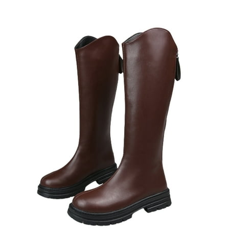 

Tuphregyow Women s Mid Calf Casual Boots: Korean Fashion Trend Non Slip Versatile Style for Fall and Winter Brown 37