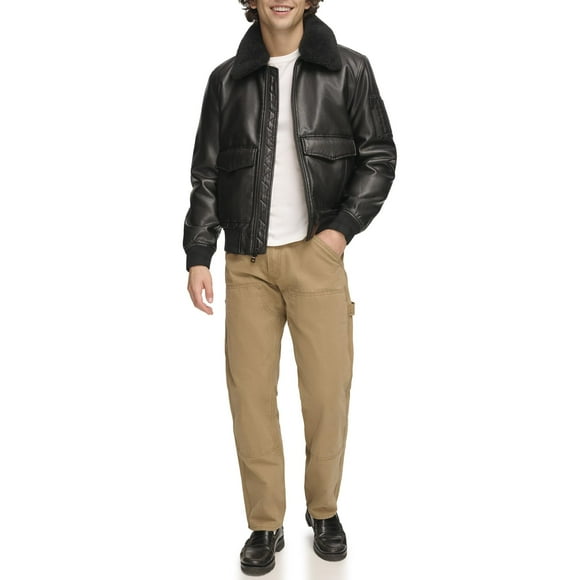 Chaqueta Tommy Hilfiger de piel sintética tipo bomber negra S para hombre