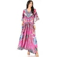 thumbnail image 5 of Sakkas Georgettina Flowy Rhinestone V Neck Long Caftan Dress / Cover Up - 444 - One Size, 5 of 5