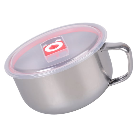Stainless Steel Bowl with Lid Handle Leak-Proof Food Container Rice Soup Bowls for Home