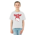 thumbnail image 2 of Wild Bobby, Cute Baseball Ribbon Gift Sports Girls Graphic Youth T-Shirt, White, Medium, 2 of 3