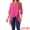 Hot Pink, variant on Women's 3/4 Sleeve High Low Hem Scoop Neck Chiffon Blouses L Black