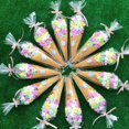 thumbnail image 2 of Bolsa de plástico de 50 piezas para manualidades, cono de caramelo, decoración para fiesta de cumpleaños, regalo de galletas, Transprant para niños, bolsas de embalaje de celofán, navidad, 2 of 4