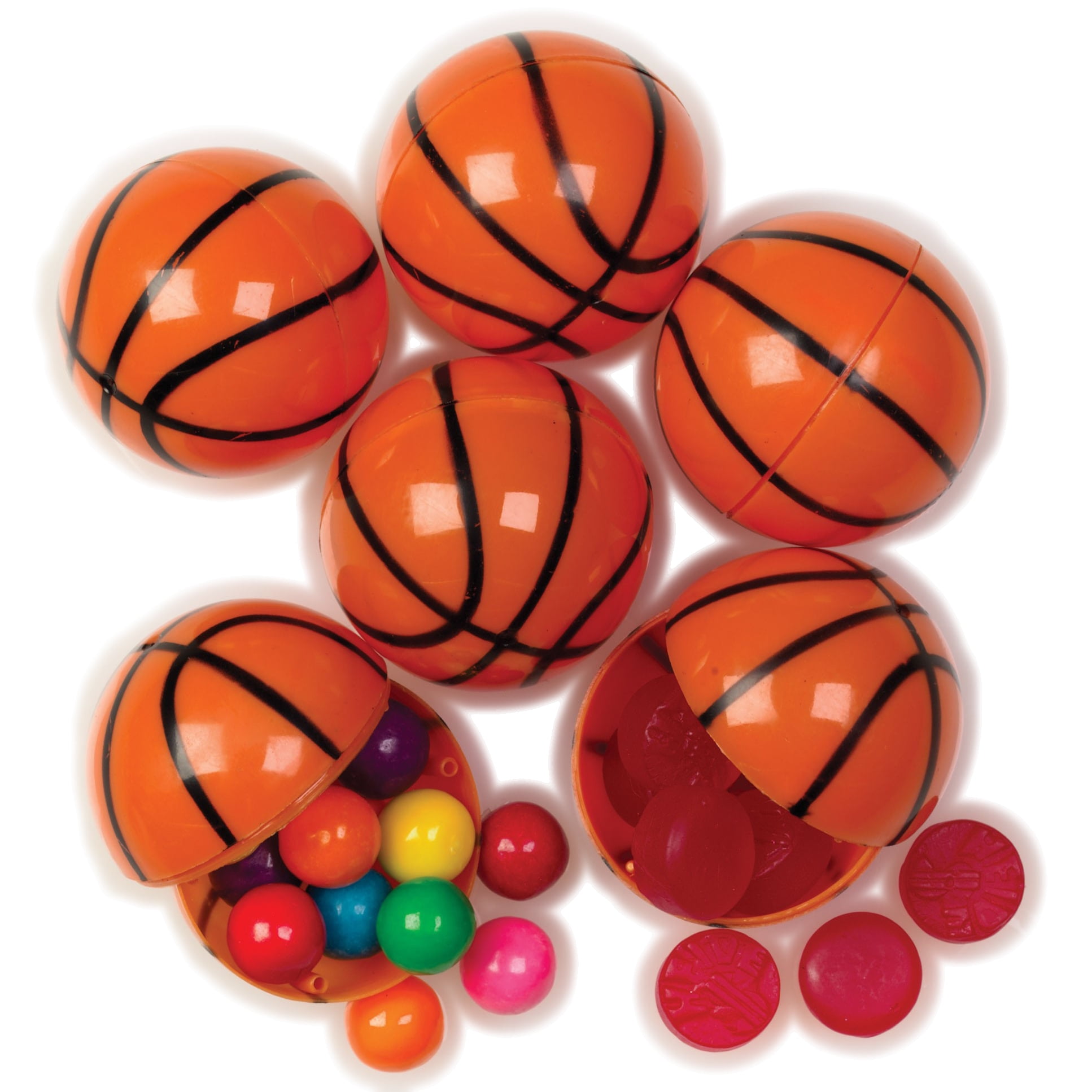 Basketball Sports Candy Containers 2.25" Plastic Easter Eggs, Orange