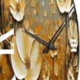 thumbnail image 3 of Designart "Pointillism Dot Artistry Golden Petals in Wildflowers" Floral Oversized Wall Clock, 3 of 5