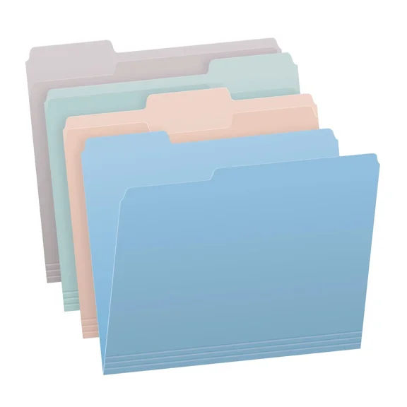 File Folders, Letter Size, Assorted Colors For Home, Office Filing Cabinet, 1...