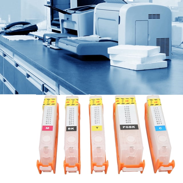 Inkjet 5Pcs Ink PGBK BK C M Y 5 Colors Smoothly Output Reusable Printing Ink