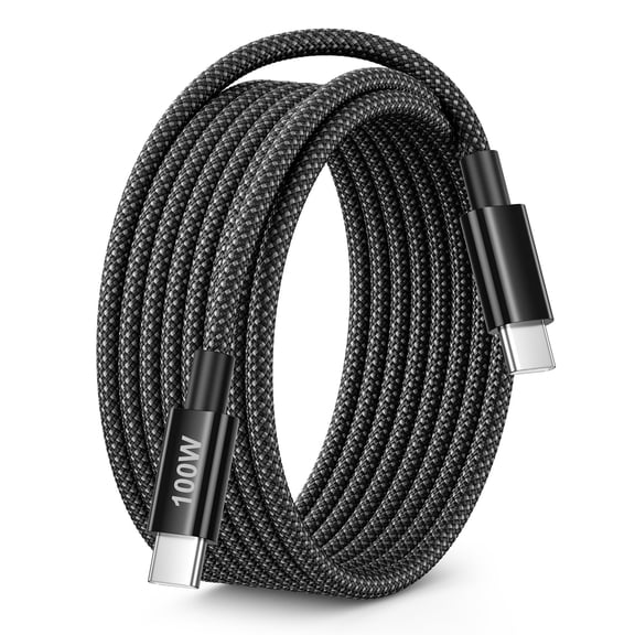 TianQiW USB C to USB C Cable 3M 10FT Black, 100W Type C Fast Charging Cord Compatible with MacBook Pro iPad Samsung Galaxy and USB-C Laptops