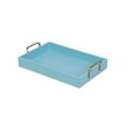 thumbnail image 2 of Baby Blue Wood Tray with Side Gold Handles, 2 of 7