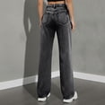 thumbnail image 5 of Tsivenald Womens Jeans High Waist Acid Wash Denim Wide Leg Five Pocket Button Fly Loose Casual Denim Pants, 5 of 7