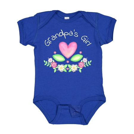 

Inktastic Grandpa s Girl- Heart Flowers Gift Baby Girl Bodysuit