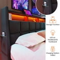 thumbnail image 5 of Upholstered Platform Bed with LED Light, Multi-Functional Headboard with USB Charging and Storage Shelves, Wood Bed Frame with Hydraulic Storage System, Lift up Storage Bed for Bedroom Dorm, 5 of 7