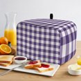 thumbnail image 2 of Toaster Cover 2 Slice, Purple Checkered Dustproof Bakeware Oven Protector with Top Hook, Farmhouse Buffalo Plaid Waterproof Small Kitchen Appliance Toasters Dust Cover, 11"x6"x8", 2 of 9