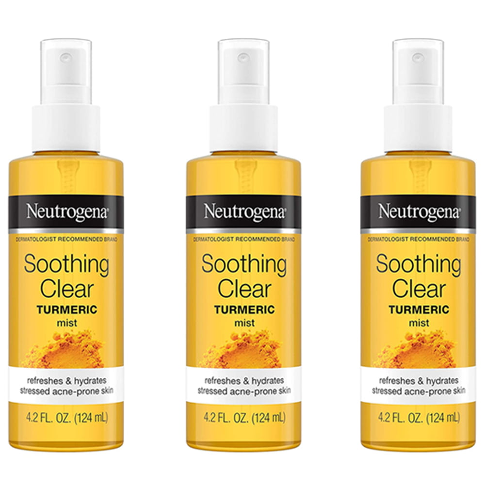 Neutrogena Soothing Clear Calming Facial Mist Spray with Turmeric,  Hydrating and Refreshing Facial Mist 4.2 oz (Pack of 2) 