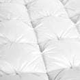 thumbnail image 3 of D.N.G. BEDDINGS Luxurious 1 Piece Pom Pom Half Pinch Pleated Comforter, 800 Thread Count, 100% Egyptian Cotton, White Vintage Pom-Pom Fringe Super Soft (Super King Size Solid White Color), 3 of 4