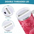 thumbnail image 5 of 40 oz Tumbler With Handle Stainless Steel Insulated Tumbler With Lid for Car Cup Holder Seamless Pattern with Pink Rose, 5 of 9