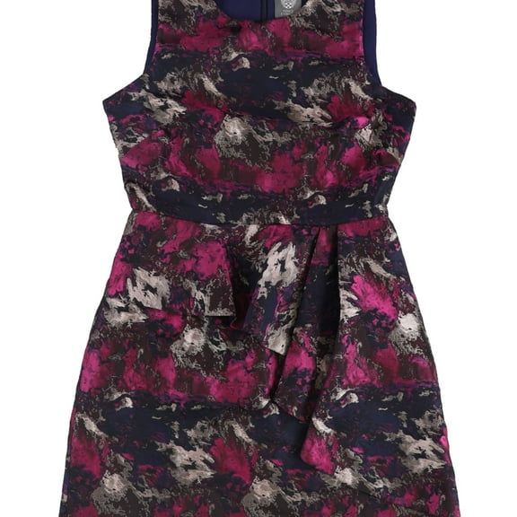 Vince Camuto Womens Ruffled Sheath Dress, Purple, Petite, 8P