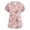 Multicolor, variant on Womens Scrub Tops Cute Animals Print V Neck Short Sleeve Shirts Stretch Nurse Uniform Medical Scrubs with Pockets