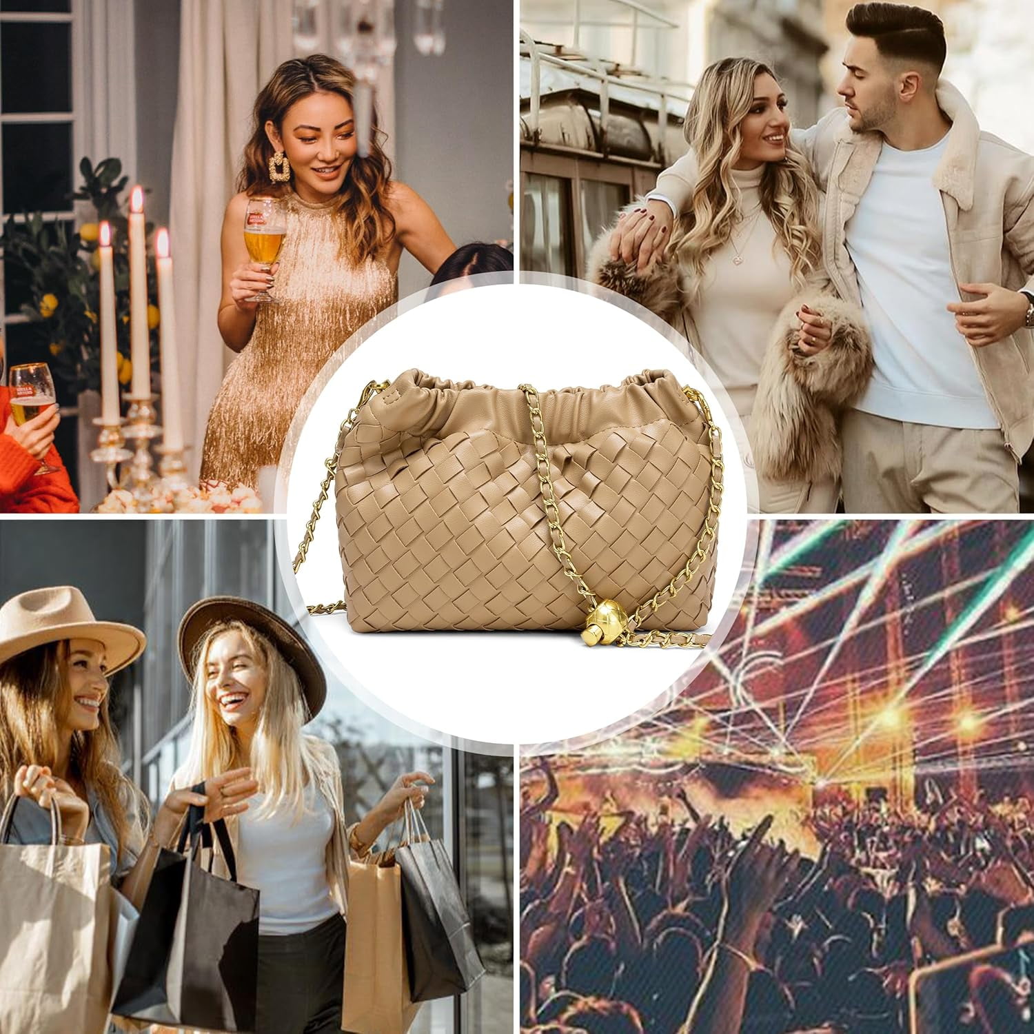 Small Crossbody Bag For Women Trendy.Dumpling Bag Clutch Purse For Women Evening Bag Cloud Purse Vegan Leather Hobo Bag
