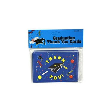 Bulk Buys Graduation Thank You Notes with Envelopes, Pack of 12 - Case of 24