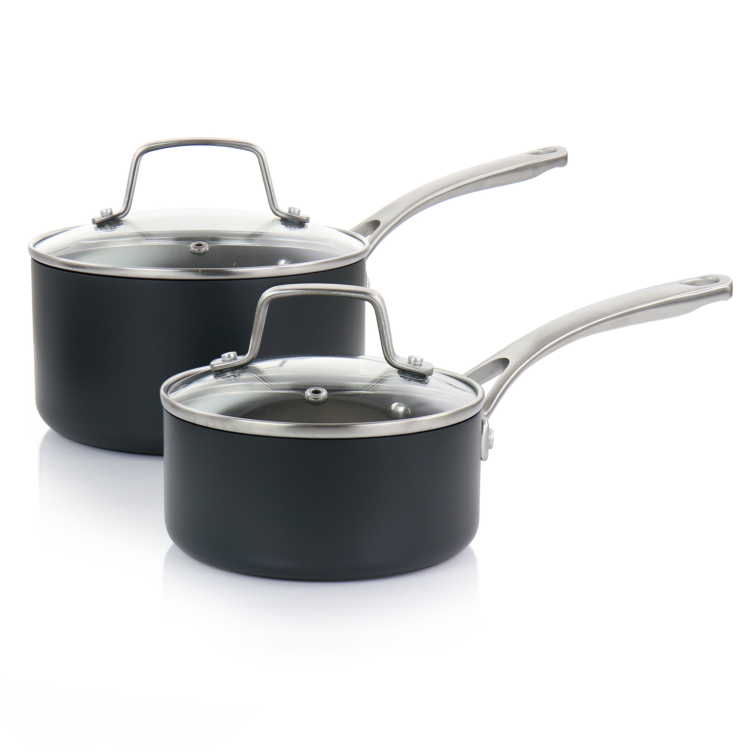 Martha Stewart Everyday 10 Piece Nonstick Hard Aluminum Cookware Set in Matte Black