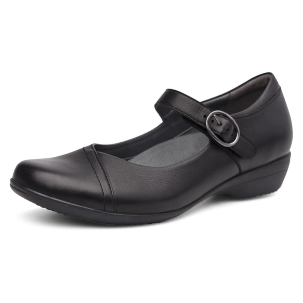 Zapatos Dansko Fawna Mary Jane de Cuero Negro con Hebilla