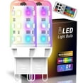 thumbnail image 1 of shiyou-RGB LED Bulbs, 25W Equivalent, Warm White/Cold White/RGB 12 Color Changing, CRI 85+, 4 Auto Cycle Modes, Sync & Memory Function, T4 LED Bulb Dimmable, Efficient 2.5W, AC 120V (G9, 2 Pack), 1 of 4