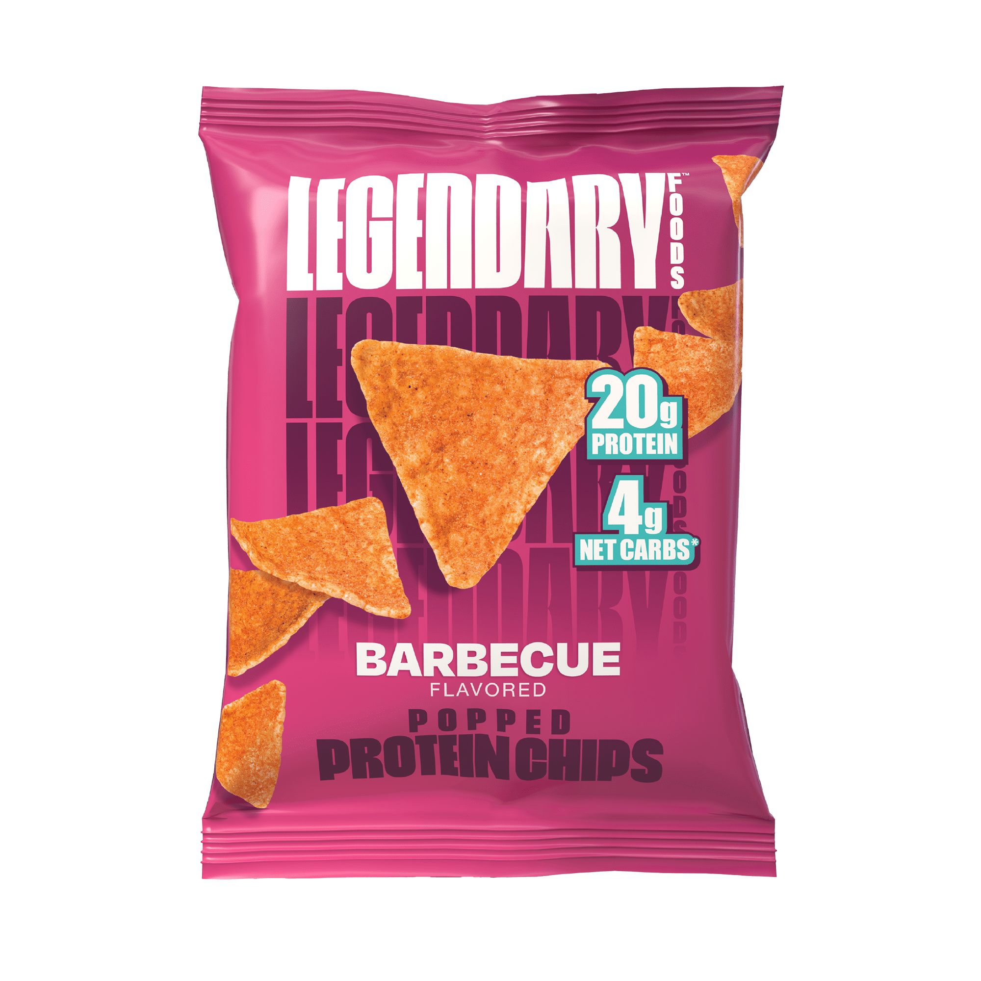 (7 pack) Legendary Popped Protein Chips, 20g Protein, Barbecue, 34g per individual bag