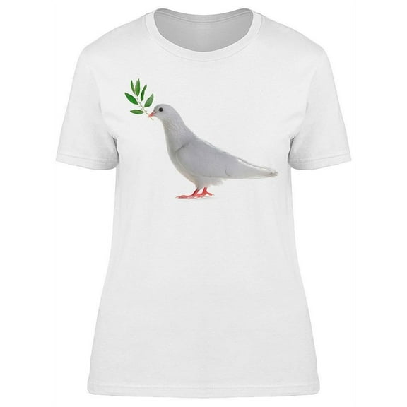 White Pigeon Olive Branch T-Shirt Women -Image by Shutterstock, Female XX-Large