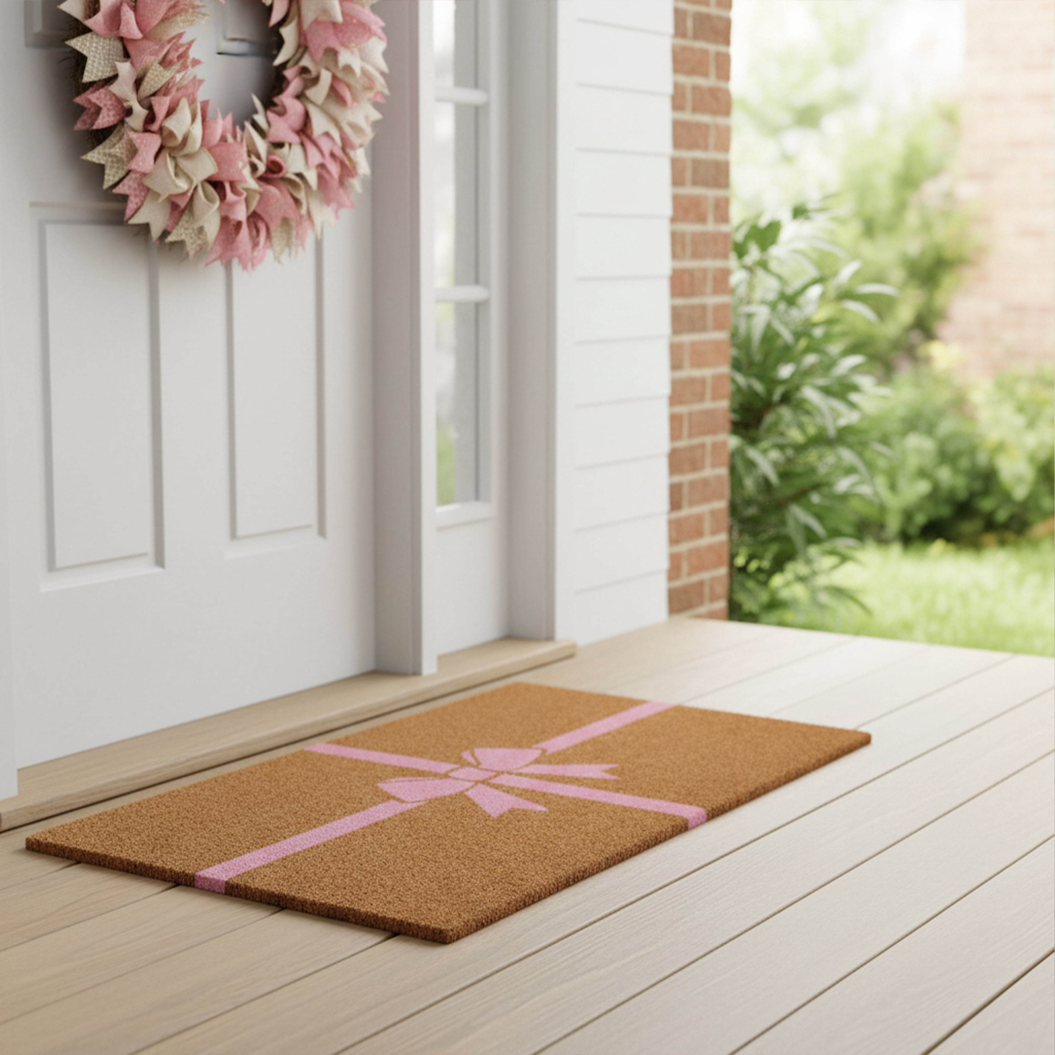 Calloway Mills 117572436 Pink Holiday Gift Doormat, 24" x 36"