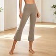 thumbnail image 2 of YFNNUP Capris Flare Leggings for Women High Waisted Capri Pants Tummy Control Workout Yoga Pants Coffee,L, 2 of 7