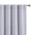 thumbnail image 3 of Martha Stewart Ticking Stripe Blackout Curtain Panel Pair, Indoor Poly Cotton Blend, Indigo , 50"W x 95"L , Pole Top, Adult, 3 of 18