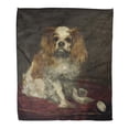 thumbnail image 1 of SIDONKU Flannel Throw Blanket Black 19Th King Charles Spaniel by Edouard Manet 1866 Soft for Bed Sofa and Couch 50x60 Inches, 1 of 1