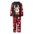 thumbnail image 2 of KelaJuan Christmas Family Matching Pajamas Set, Long Sleeve Elk Print Tops+Plaid Snowman Print Pants, 2 of 8