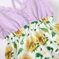 thumbnail image 6 of Odeerbi 2025 Toddler Kids Girl Vest Backless Sunflower Printed Romper Clothes Sunsuit Outfits, 6 of 9