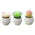 thumbnail image 1 of 3 uds simulación de planta suculenta en maceta decoración creativa piña cerámica bonsái decoración interior plantas verdes artificiales, 1 of 5