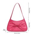 thumbnail image 3 of Jierger Ladies Shoulder Bag Solid Color Bow Personality Simple Armpit Square Bag for Women Shoulder Purses and Handbags, 3 of 5