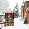 thumbnail image 4 of Welcome Christmas Trees Winter Garden Flag 12 x 18 Inch Vertical Double Sided Buffalo Plaid Holiday Yard Outside Xmas Décor, 4 of 6