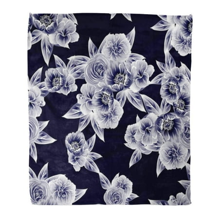 Simple Elegance Bouquet SIDONKU Flannel Throw Blanket Beautiful Abstract Elegance Floral Beauty Bloom Blossom Botanical Bouquet Soft for Bed Sofa and Couch 50x60 Inches ()
