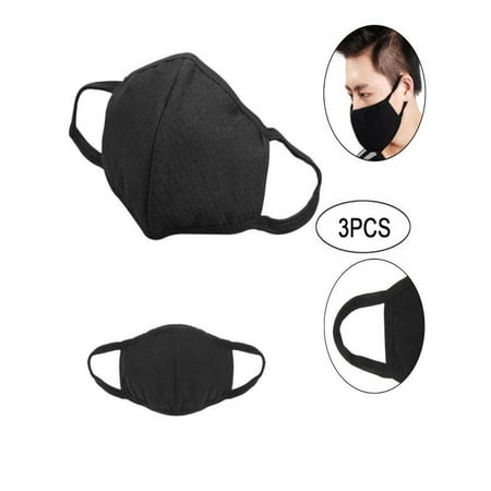 OkrayDirect 3Pcs Flu Dust Masks Reusable Activated Carbon Cotton Filters Breathable Safety Respirator For Outdoor